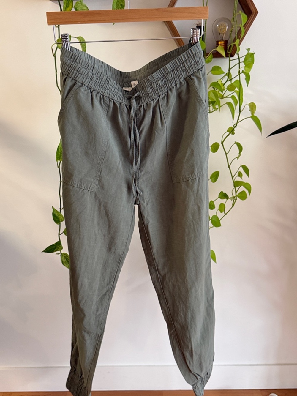 tentree Olive Green Drawstring Jogger Pants